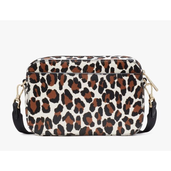 New Kate Spade Madison Spotted Leopard Mini Camera Bag Cream Multi - Picture 3 of 5
